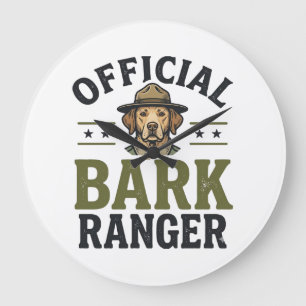 Offizieller Bark Ranger Hund Vintage Grafik_1 Große Wanduhr