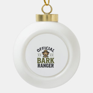 Offizieller Bark Ranger Hund Vintage Grafik_1 Keramik Kugel-Ornament