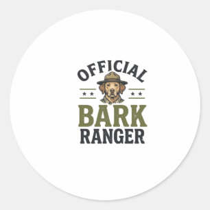 Offizieller Bark Ranger Hund Vintage Grafik_1 Runder Aufkleber
