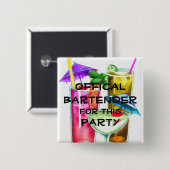 Offizieller Barkeeper für dieses Party Button (Vorne & Hinten)