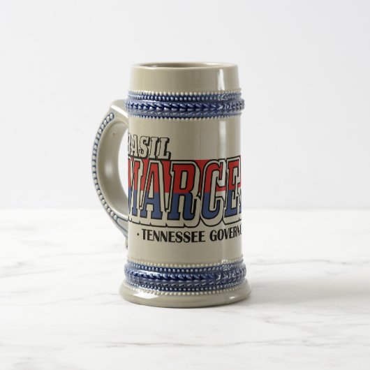 OFFIZIELLER Basilikum Marceaux.com Stein Bierglas (Vorderseite Links)