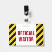 "OFFIZIELLER BESUCHER" + Abzeichen aus schwarz-gel Ausweis (Vorderseite mit Clip)