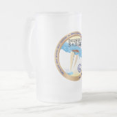 Offizieller betrunkener Seemann, der Stein trinkt Mattglas Bierglas (Vorderseite Links)