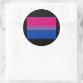 OFFIZIELLER BISEXUELLER PRIDE FLAG RUNDER AUFKLEBER (Tasche)