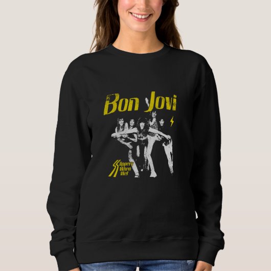 Offizieller Bon Jovi Slippery Wenn nass Sweatshirt (Vorderseite)