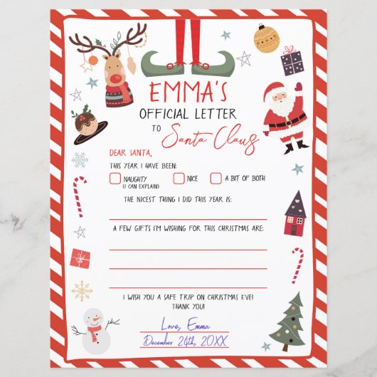 Offizieller Brief an den Weihnachtsmann (Vorderseite)