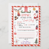 Offizieller Brief an den Weihnachtsmann Einladung (Vorderseite)