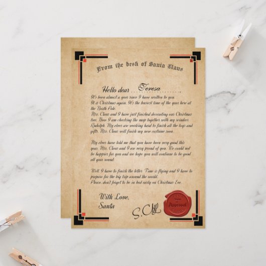 Offizieller Brief der Weihnachtskarte Karte (Vorderseite/Rückseite Beispiel)