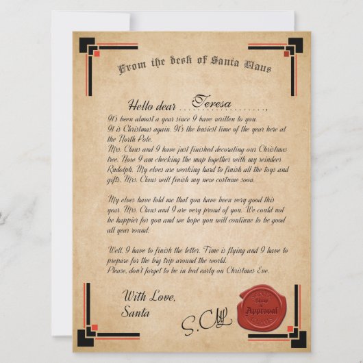 Offizieller Brief der Weihnachtskarte Karte (Vorderseite)