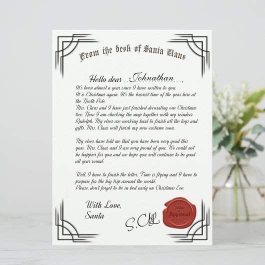 Offizieller Brief der Weihnachtskarte Karte (Stehend Vorderseite)