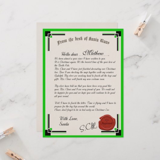 Offizieller Brief der Weihnachtskarte Karte (Vorderseite/Rückseite Beispiel)