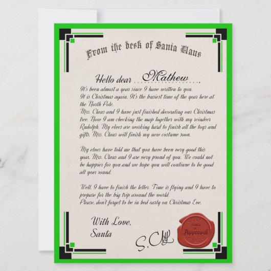 Offizieller Brief der Weihnachtskarte Karte (Vorderseite)