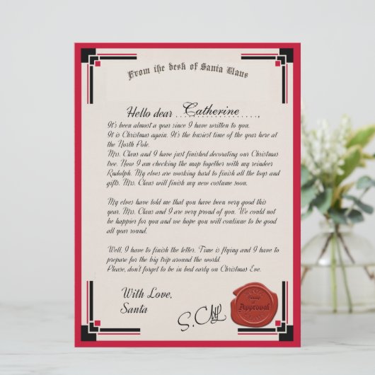 Offizieller Brief der Weihnachtskarte Karte (Stehend Vorderseite)