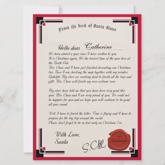 Offizieller Brief der Weihnachtskarte Karte (Vorderseite)