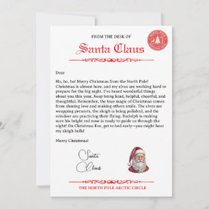 Offizieller Brief von Santa Claus vom Nordpol Karte
