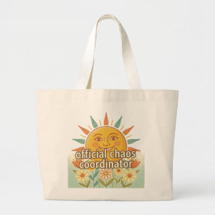 Offizieller Chaos-Koordinator Vintage-Sonnendesign Jumbo Stoffbeutel