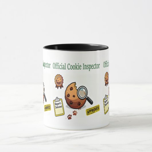 Offizieller Cookie-Inspektor-Becher – Lustiger Kaf Tasse (Zentrum)