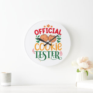 Offizieller Cookie Tester Große Wanduhr