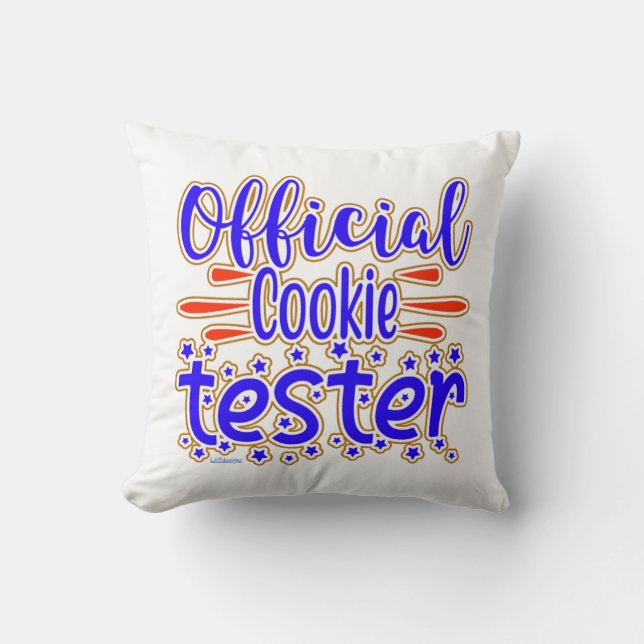 OFFIZIELLER COOKIE TESTER lustiger Cookie Party Ge Kissen (Vorderseite)