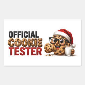 🍪 Offizieller Cookie-Tester Lustiger Weihnachts-S Rechteckiger Aufkleber