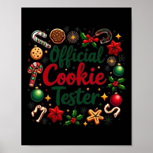 Offizieller Cookie-Tester Lustiges Weihnachts-Pärc Poster (Vorne)