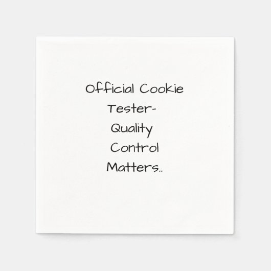 Offizieller Cookie-Tester - Qualitätskontrolle ist Serviette (Vorderseite)