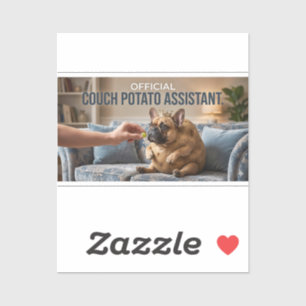 Offizieller Couch Potato Französische Bulldogge Ni Aufkleber