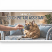 Offizieller Couch Potato Französische Bulldogge Ni Aufkleber (Vorderseite)
