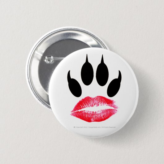 Offizieller Cougar Lippenstift-Pawprint Button (Vorne & Hinten)