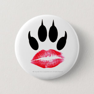 Offizieller Cougar Lippenstift-Pawprint Button