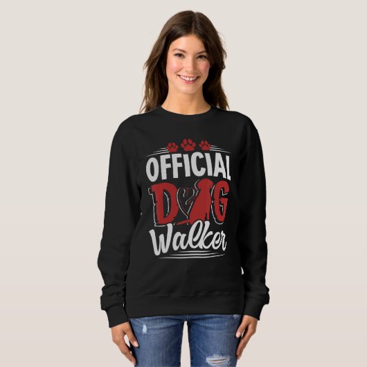 Offizieller Dog Walker für Hunde Sweatshirt (Vorne ganz)