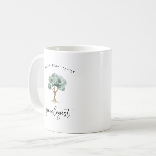 Offizieller Familiengenealoge mit Baum | Stilvoll Kaffeetasse (Vorderseite Links)