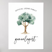 Offizieller Familiengenealoge mit Baum | Stilvoll Poster (Vorne)