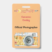 Offizieller Fotograf mit Vintagem Abzeichen Ausweis (Rückseite)