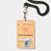 Offizieller Fotograf mit Vintagem Abzeichen Ausweis (Rückseite mit Lanyard)