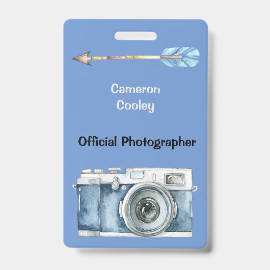 Offizieller Fotograf mit Vintagem Abzeichen Ausweis (Vorderseite)