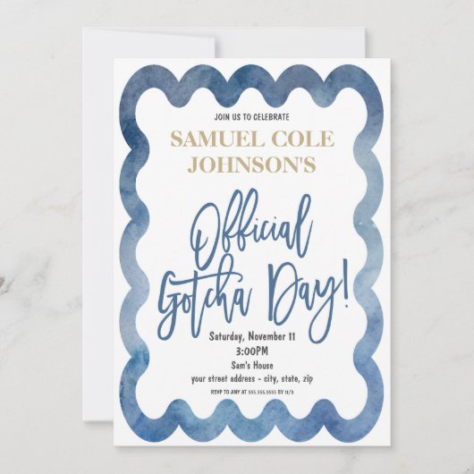 Offizieller Gotcha-Tag Adoption Einladung (Vorderseite)