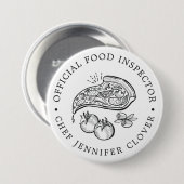 Offizieller Lebensmittelinspektor | Pizza Themed Button (Vorne & Hinten)