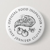 Offizieller Lebensmittelinspektor | Pizza Themed Button (Vorderseite)