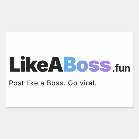 Offizieller LikeABoss.fun Logo-Aufkleber  Rechteckiger Aufkleber (Vorderseite)