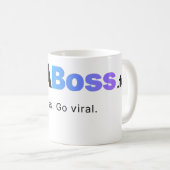 Offizieller LikeABoss.fun Minimalist Logo Becher Kaffeetasse (VorderseiteRechts)