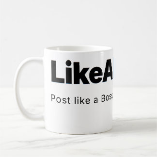 Offizieller LikeABoss.fun Minimalist Logo Becher Kaffeetasse