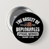 Offizieller Mitgliedskorb von Deplorables Button (Vorne & Hinten)