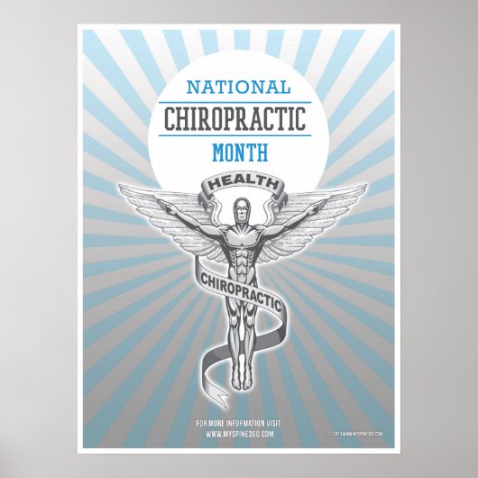 Offizieller Oktober Nationaler Chiropraktikmonat Poster (Vorne)