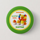 Offizieller Ostereier-Jäger. Funny Bunny mit Eiern Button (Vorderseite)