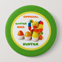 Offizieller Ostereier-Jäger. Funny Bunny mit Eiern Button