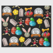 Offizieller Osterhase mit Name/Standort Geschenkpapier (Flach)