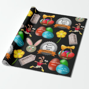 Offizieller Osterhase w/Name u. Standort Geschenkpapier