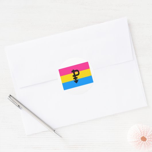OFFIZIELLER PANSEXUELLER FLAG RUNDER AUFKLEBER (Umschlag)