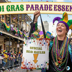 Offizieller Perlen-Transporteur Lustiger Mardi Gra Tasche